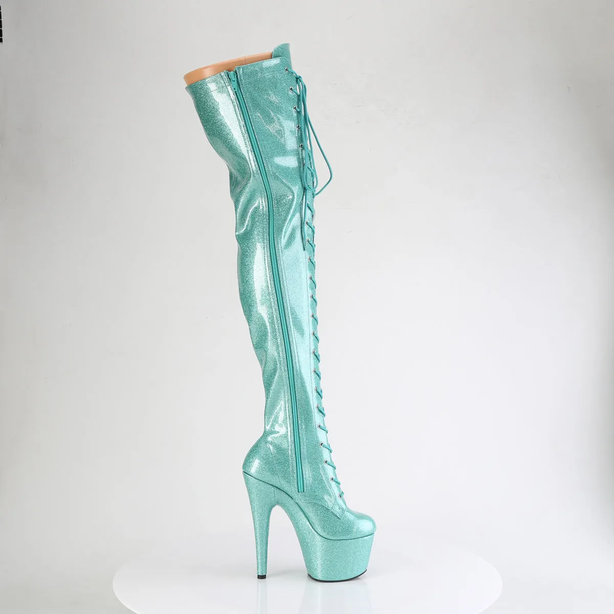 7 Inch Heel ADORE-3020GP Aqua Glitter