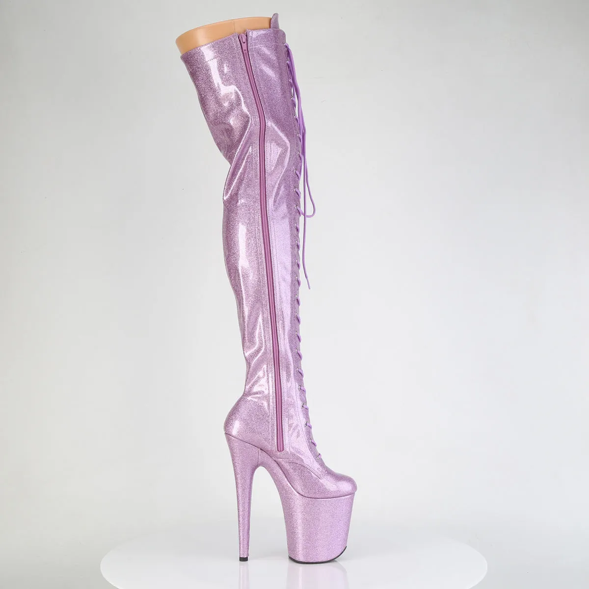 8 Inch Heel FLAMINGO-3020GP Lilac Glitter