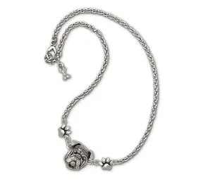 Bulldog Ankle Bracelet Jewelry Sterling Silver Handmade Dog Ankle Bracelet BD19-A