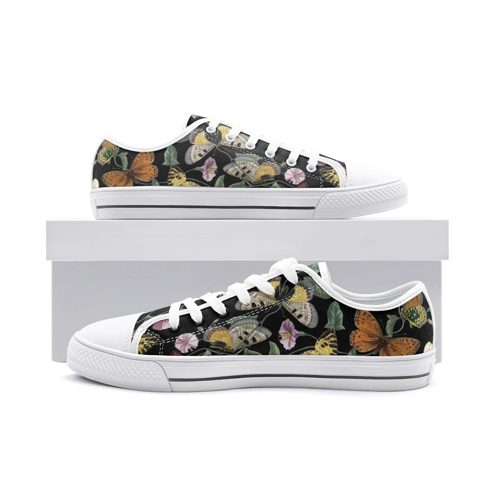 Butterfly Print Unisex Low Top Canvas Shoes