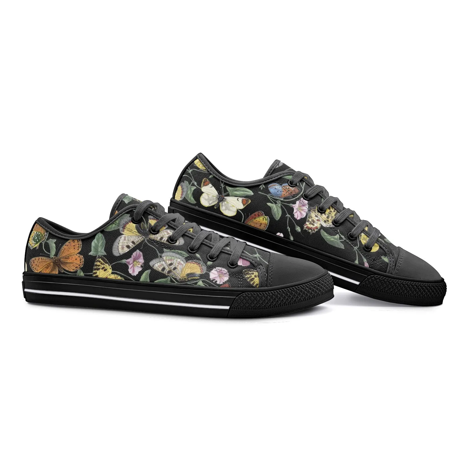 Butterfly Print Unisex Low Top Canvas Shoes