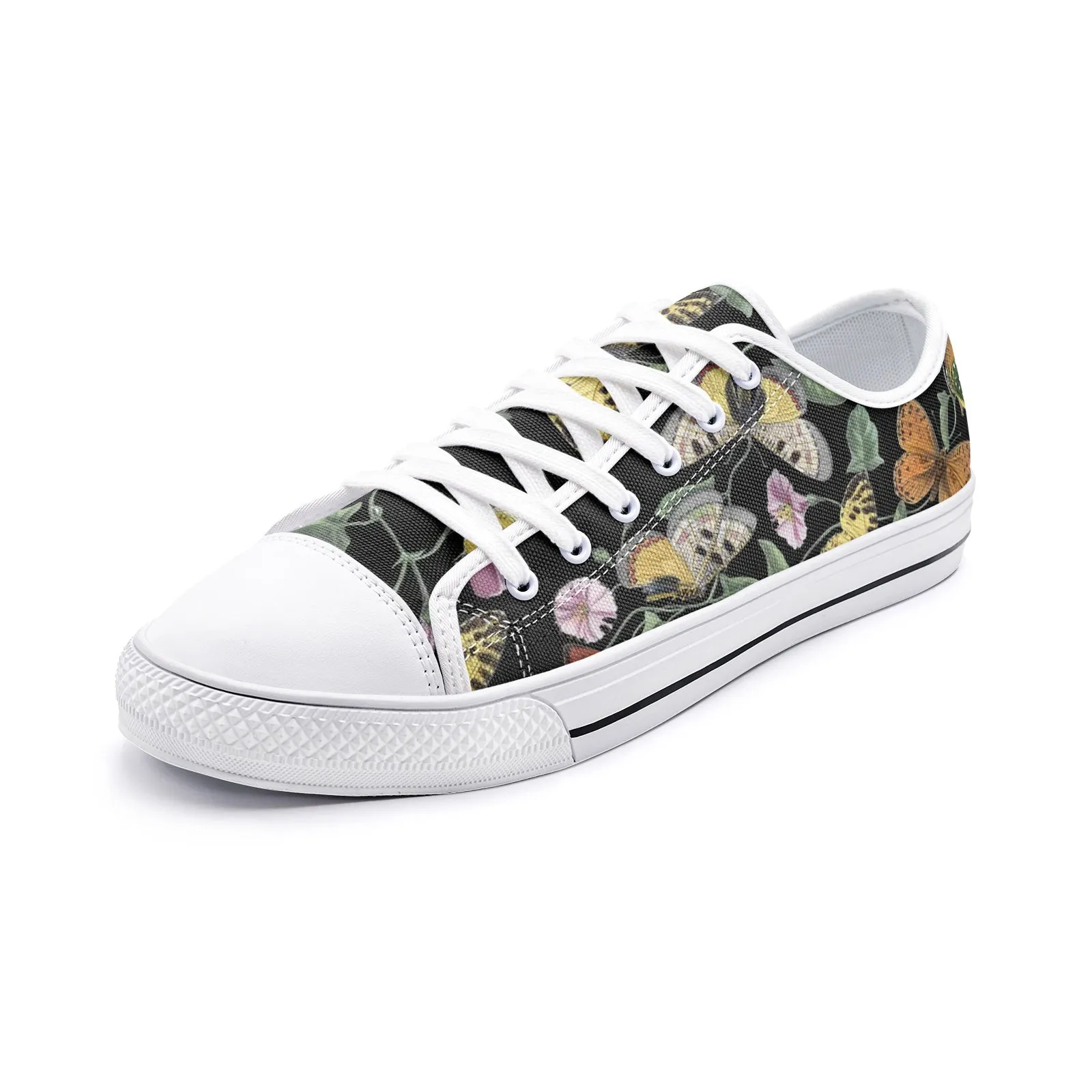 Butterfly Print Unisex Low Top Canvas Shoes