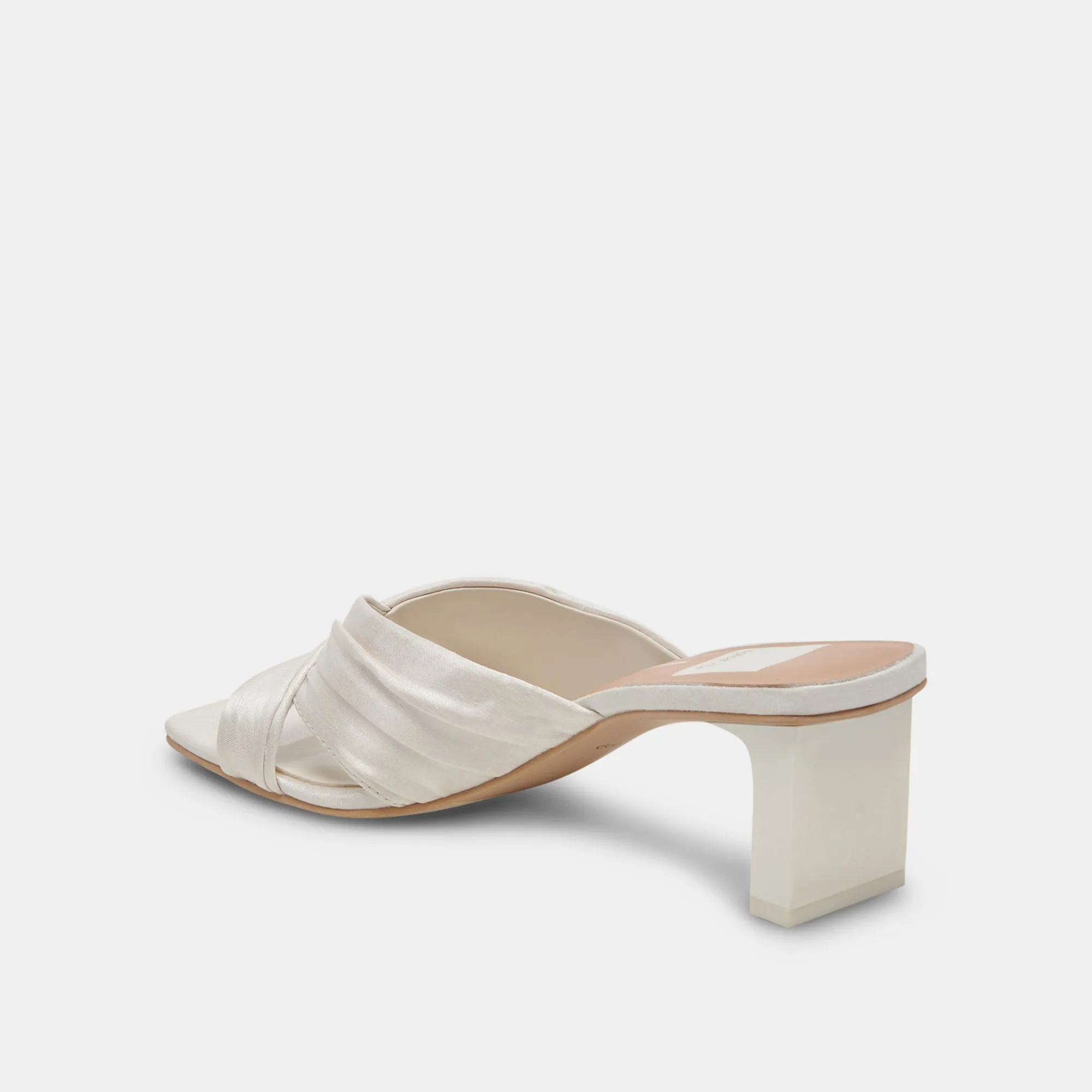 CARLAN HEELS OFF WHITE SILK