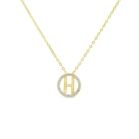 Clara by Martin Binder Diamond Initial H Disc Necklace (0.09 ct. tw.)