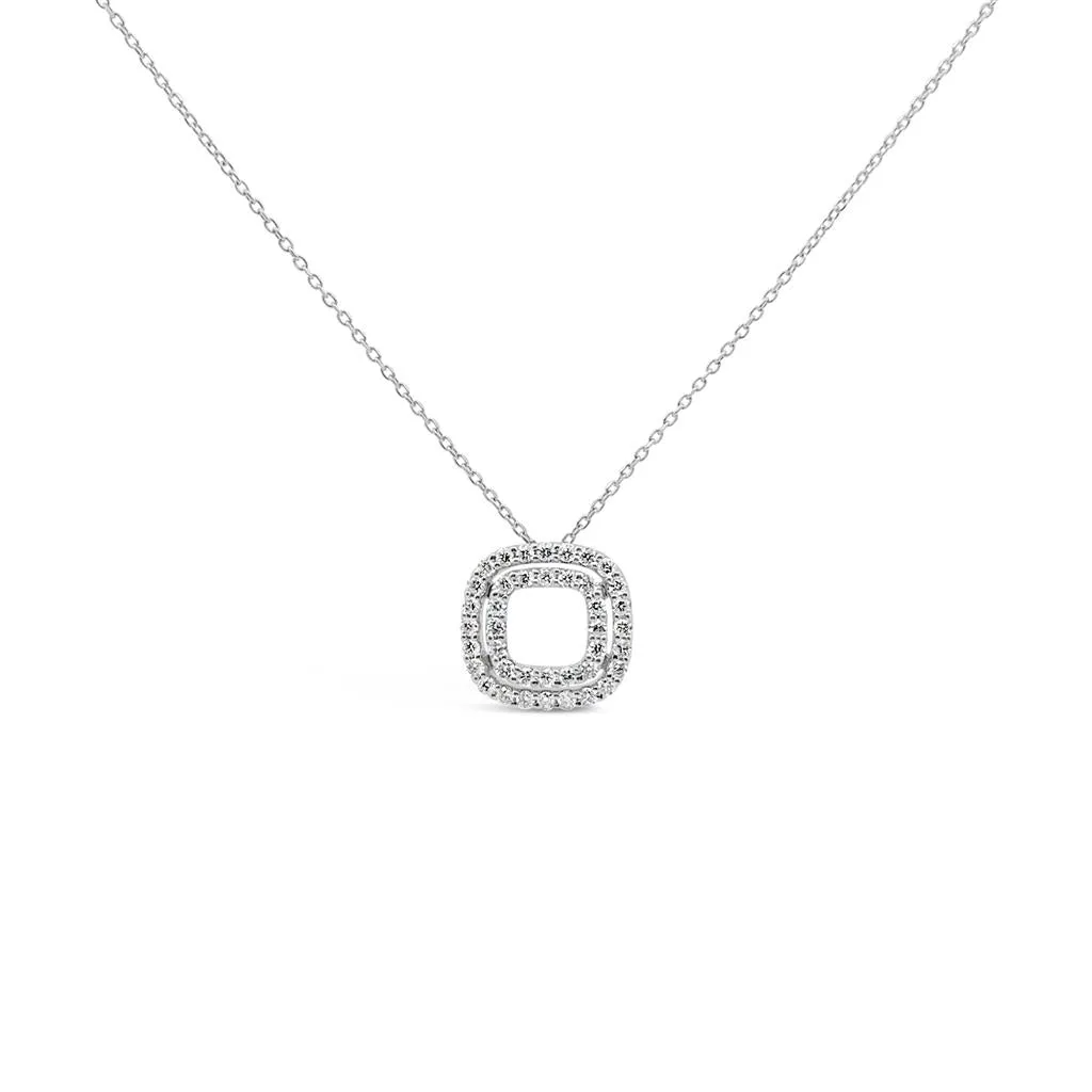 Clara by Martin Binder Platinum Diamond Open Frame Necklace (0.55 ct. tw.)