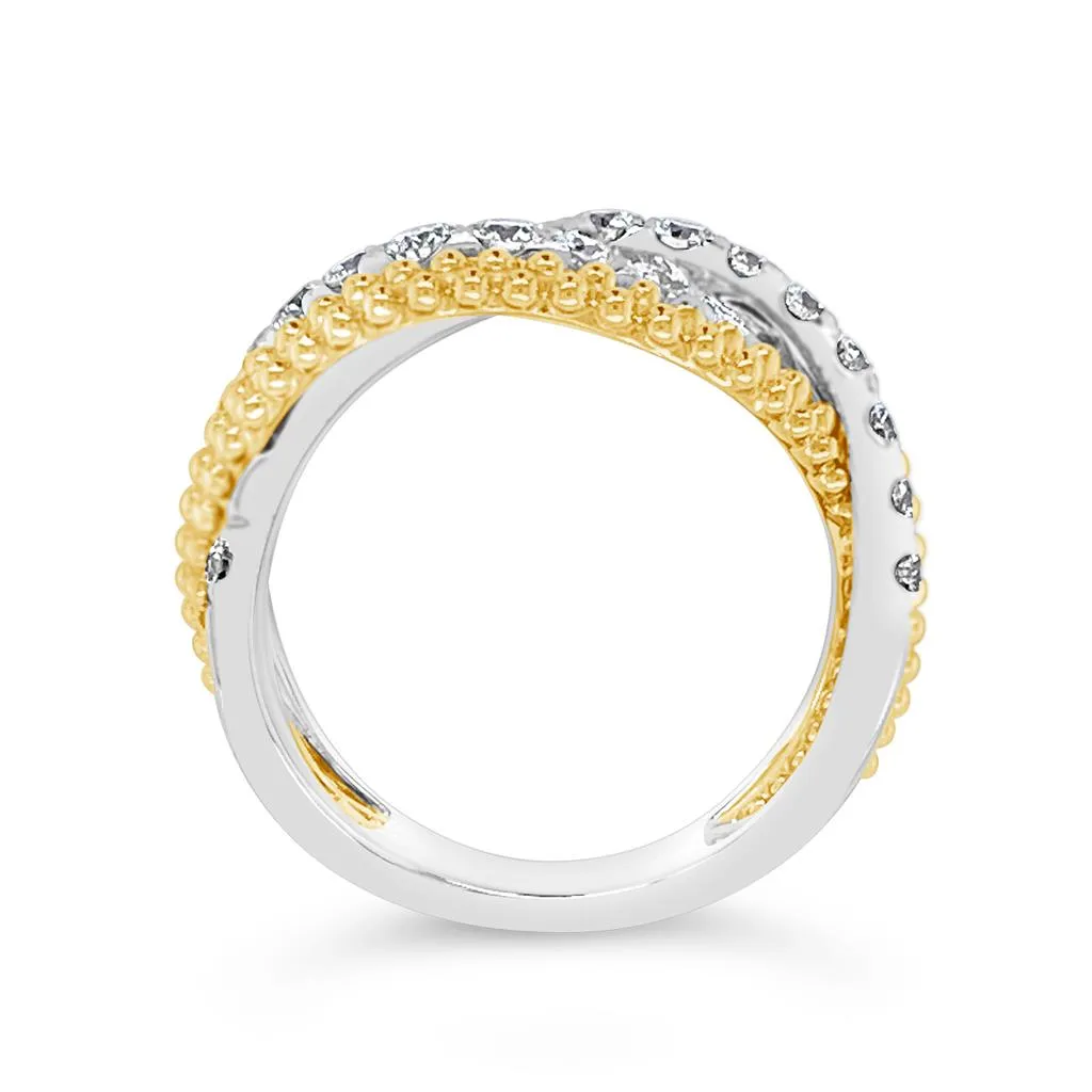 Clara by Martin Binder Two-Tone Diamond Bypass Ring (0.99 ct. tw.)