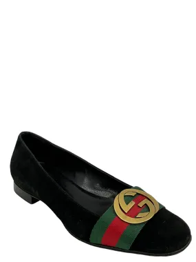 Gucci Black Velvet Flats size 8