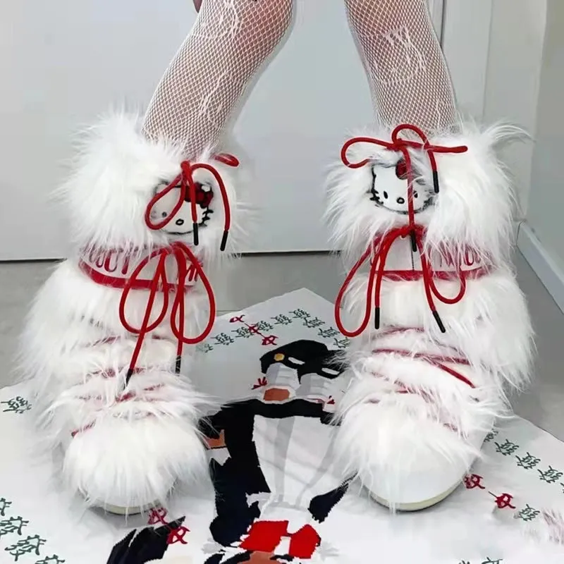 hello kitty white y2k shoes by11301