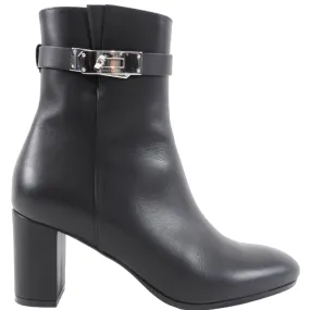 Hermes Black Leather PHW Saint Germain Ankle Boot - 36