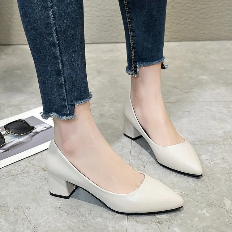 INSTOCK- Women's high-heeled pointed toe shallow mouth casual