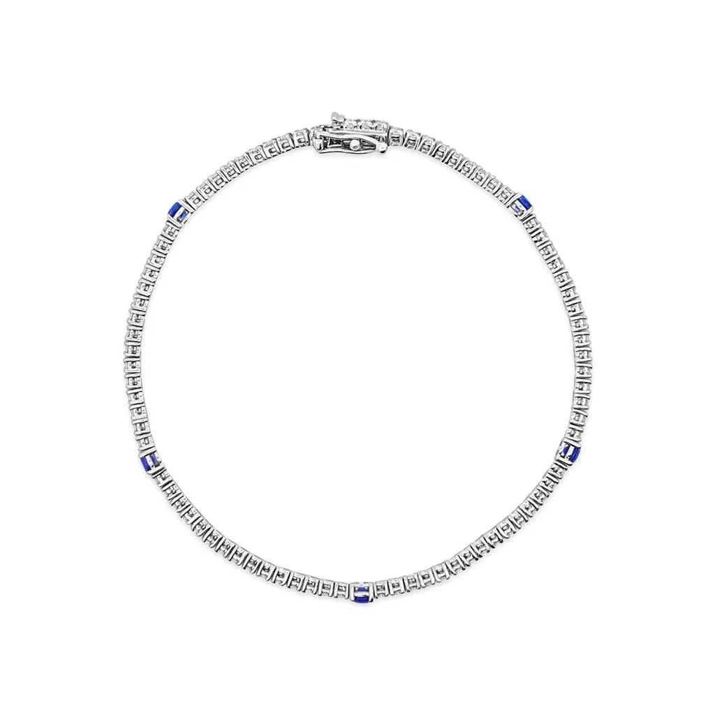 Irisa by Martin Binder Blue Sapphire & Diamond Tennis Bracelet