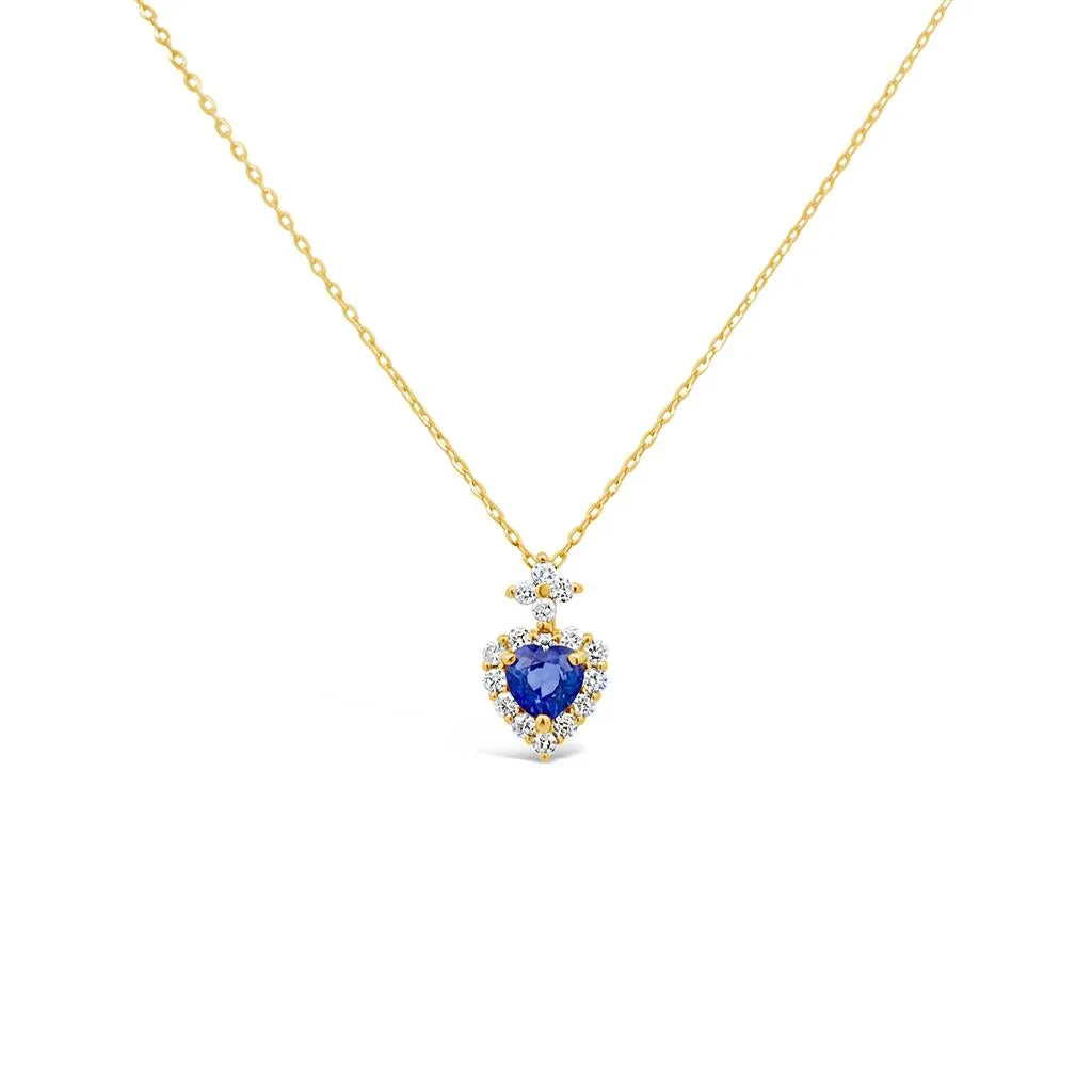 Irisa by Martin Binder Heart Blue Sapphire & Diamond Necklace