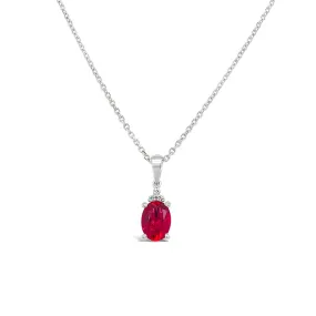 Irisa by Martin Binder Oval Red Tourmaline & Diamond Accent Necklace