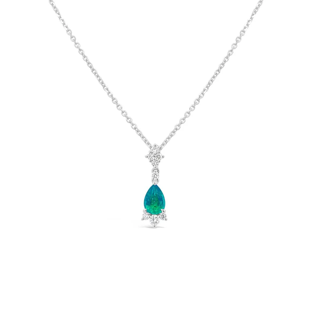 Irisa by Martin Binder Pear Emerald & Diamond Necklace