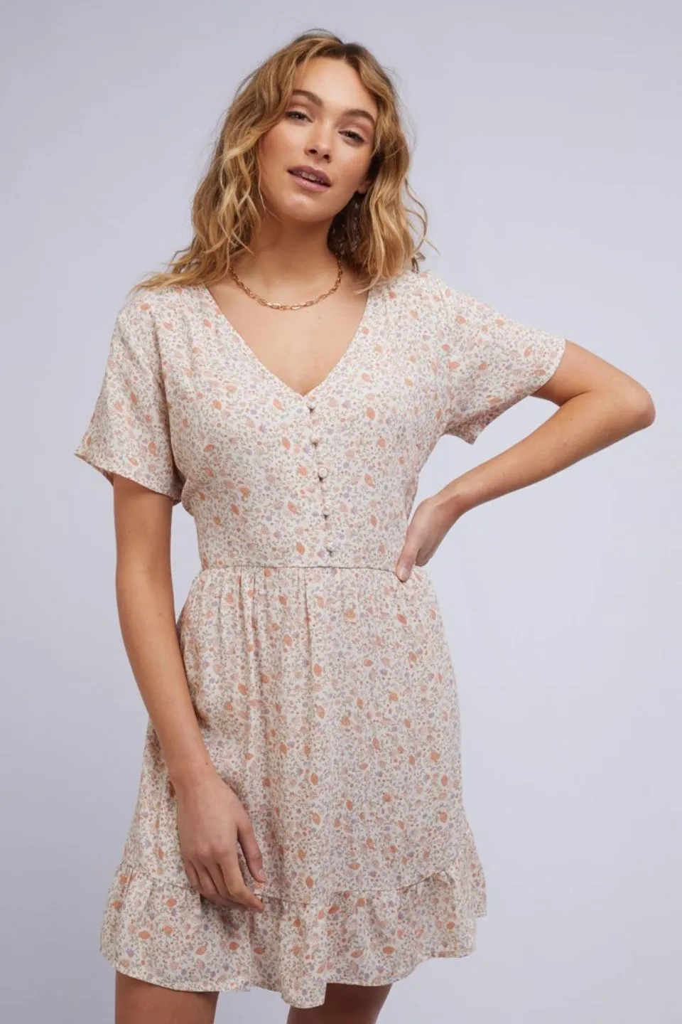 Ivy SS Pink Floral Mini Dress