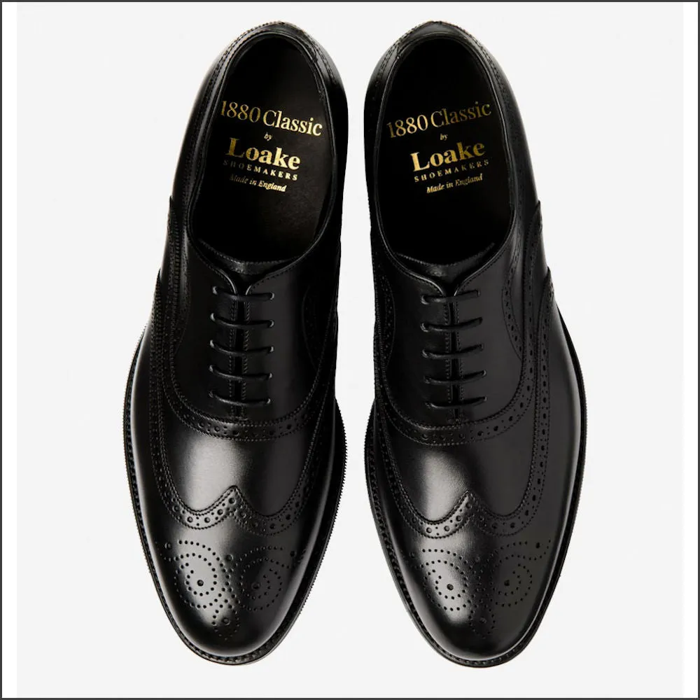 Loake Castlegate Black Calf Leather brogue*