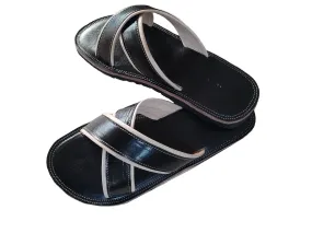 Mens Leather Sandal - Black - Adil