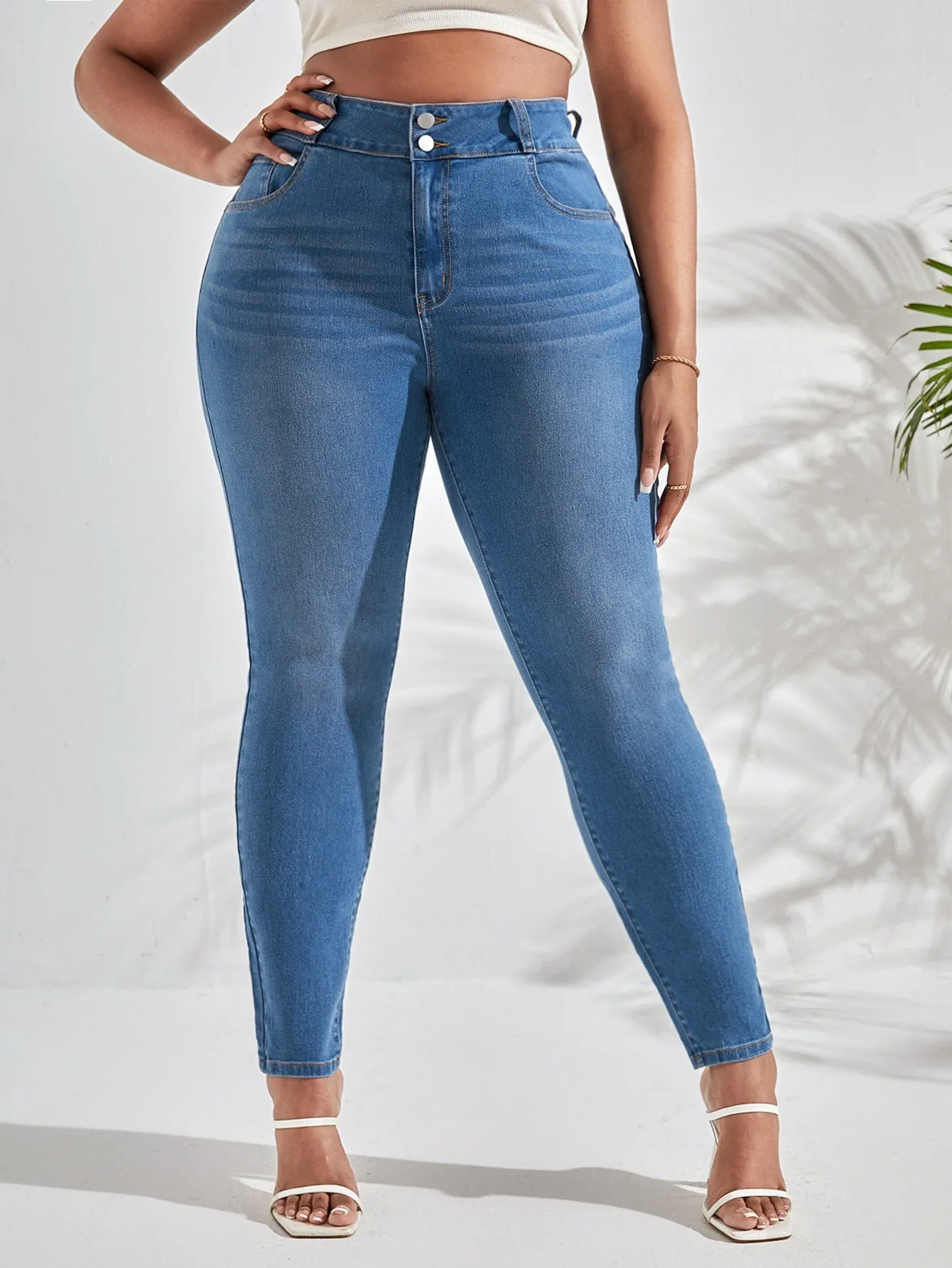 Plus Seam Detail Skinny Jeans