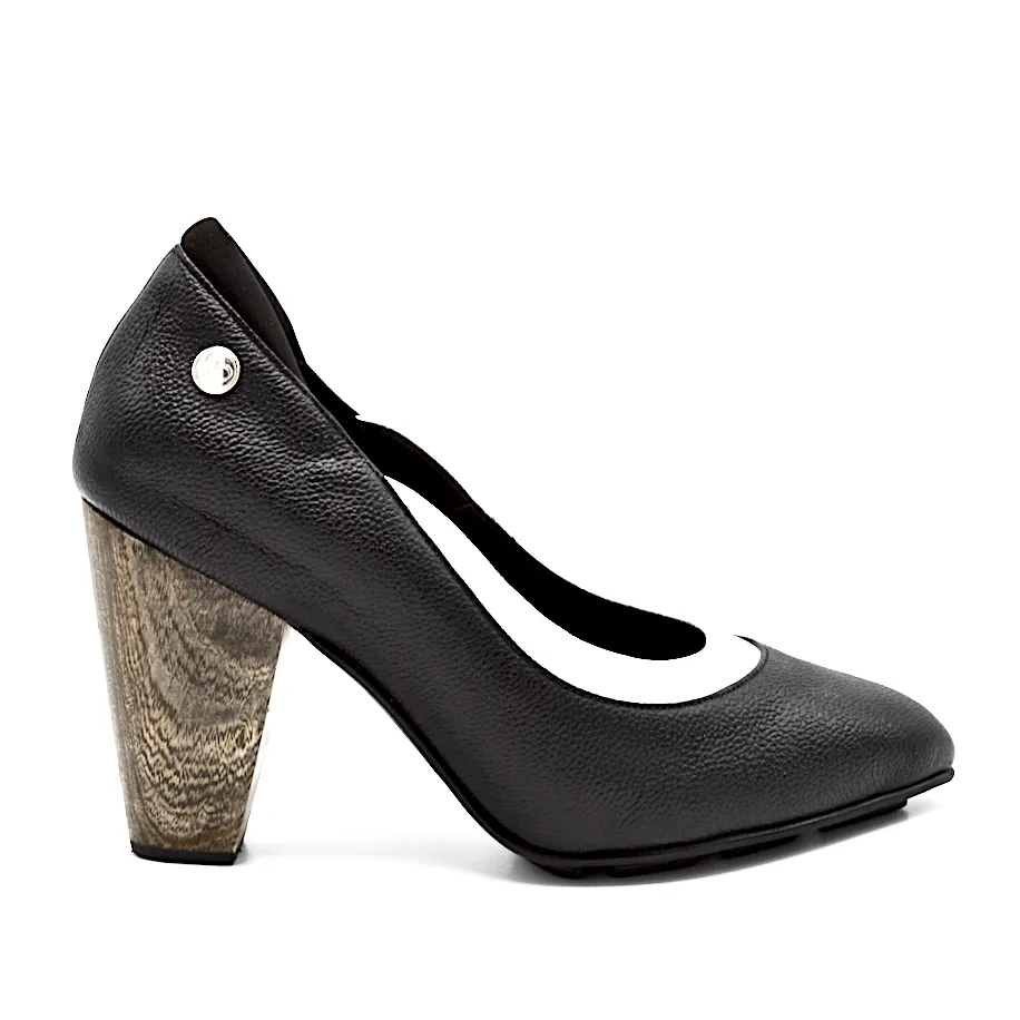 RHYTHM HIGH HEEL - BLACK/WHITE LEATHER