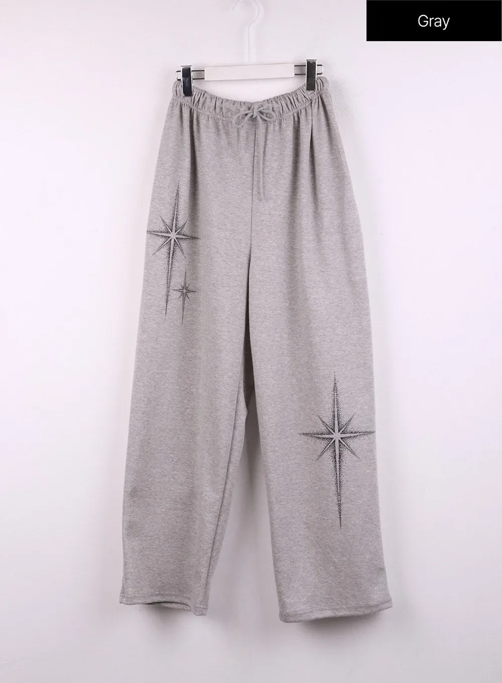 Star Print Straight Leg Sweatpants CJ429