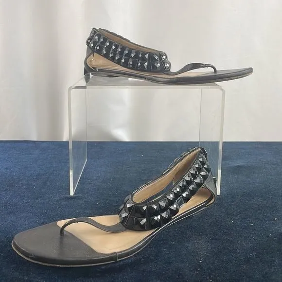 Valentino BlackBeaded Ankle Strap Sandals