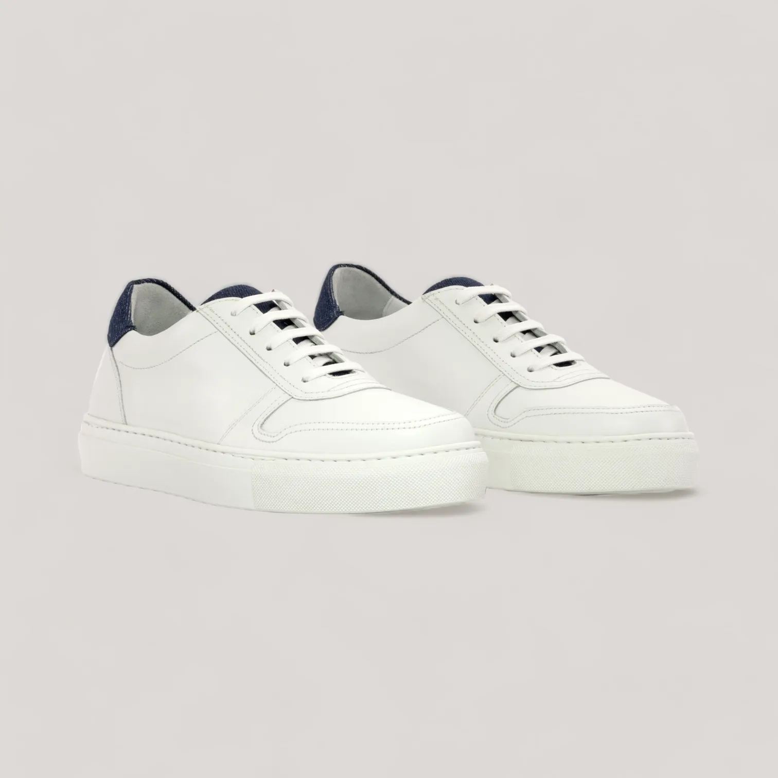 VERVE | Low Top Trainer - White & Blue Denim | Women's