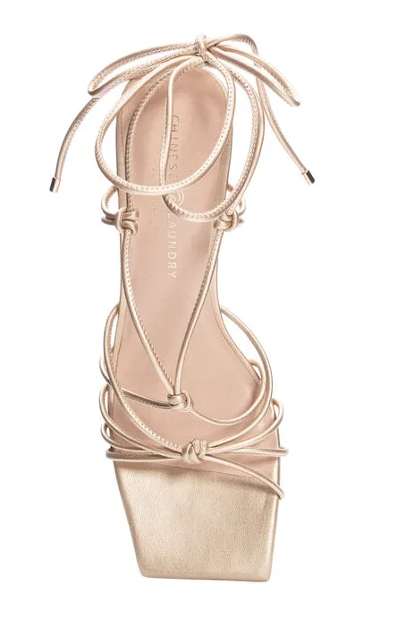 Yita Strappy Heels - Lt Gold